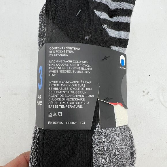 Everyday Essentials Socks Mens 6-12 Crew Arch Support Half Cushioned Mesh 3 Pair - Picture 6 of 9